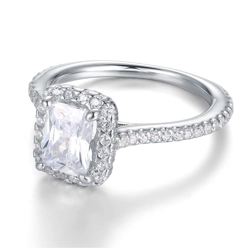 Bague Cocktail En Argent 925 Avec Moissanite Forever Brillant 8.50 Carats - Taille 51 - Occasion