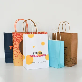 Heavy Duty Wholesale Big A4 Premium Eco-friendly Delivery Bakery Packaging Strong Black Kraft Paper Bag For Food Takeaway