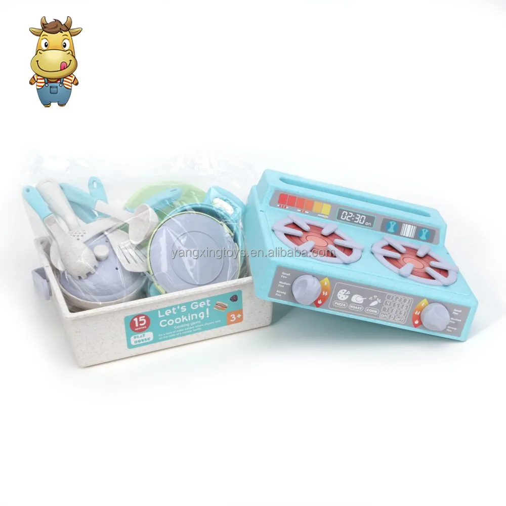 Домашняя кухонная игрушка от производителя газовая плита игрушки для приготовления пищи Экологичная Пшеничная солома детская ролевых игр посуда инструменты