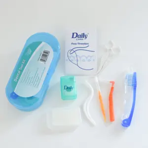 Orthodontic Sets Kit Including Tooth Brush Inter Dental Brush Pick Wax Floss Threader Floss Flosser for Travelling