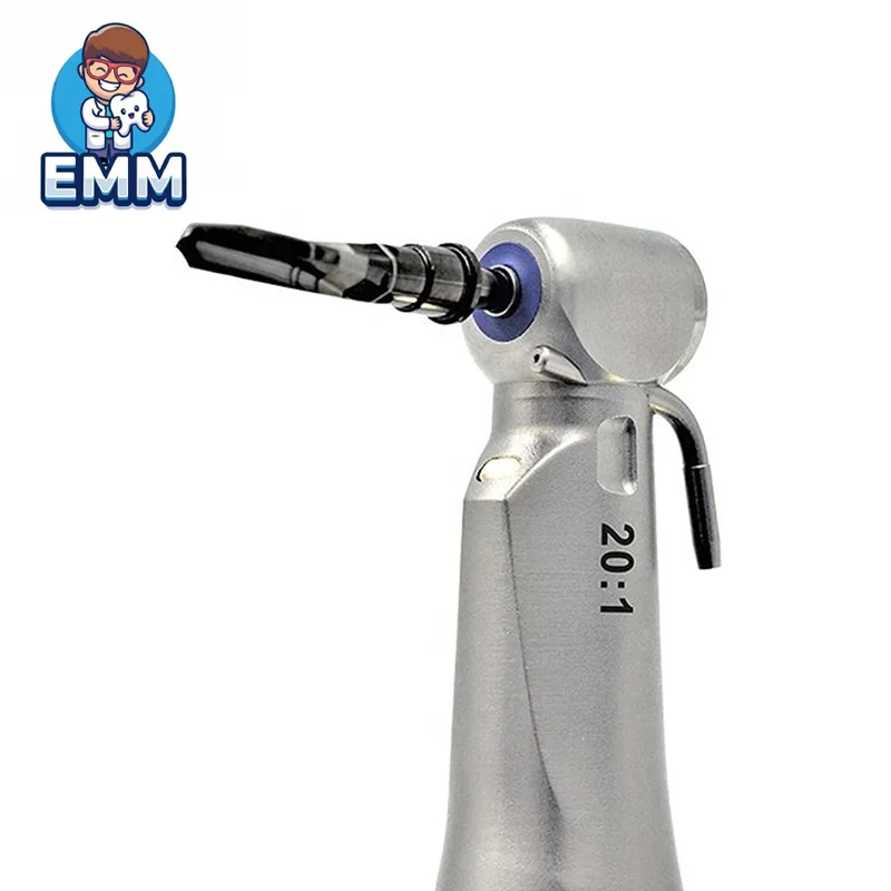 20:1 Contra Angulare Lentae Velocitatis Manuale Instrumentum cum Fibra Optica, Manuale Instrumentum Dentale pro Implantis ex Acciaio Inox, Manuale Instrumentum cum Pulsatili Buttone