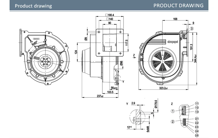 Ec Motors, G3G200-GN18-01, 200mm, 230V, 750W - detail 6