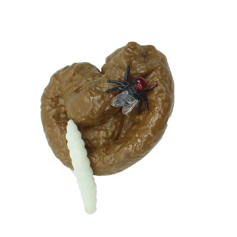 Cheap Shit Prank Toys Disgusting Simulation Realistic Fake Human Poop Turd Novelty Toy Maggots Artificial Insect Simulated Poop