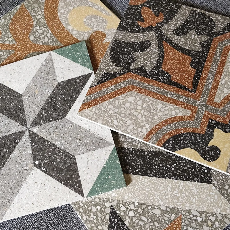 Pattern Terrazzo Tile Home 250x250 Non-skid Floor Aisle Geometric Tile Wholesale