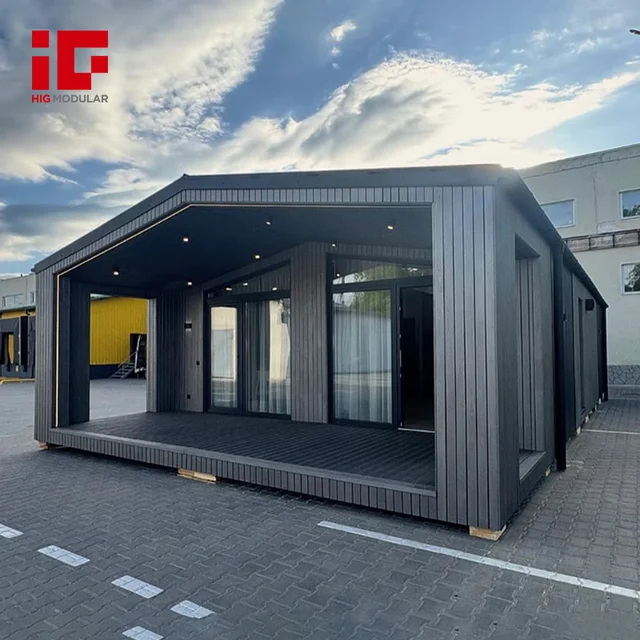 40ft Snow Slope Roof Steel Structure House Garden Bedroom Beach Scenery Characteristics Prefab Home Stay Hotel RV Vacation Camp