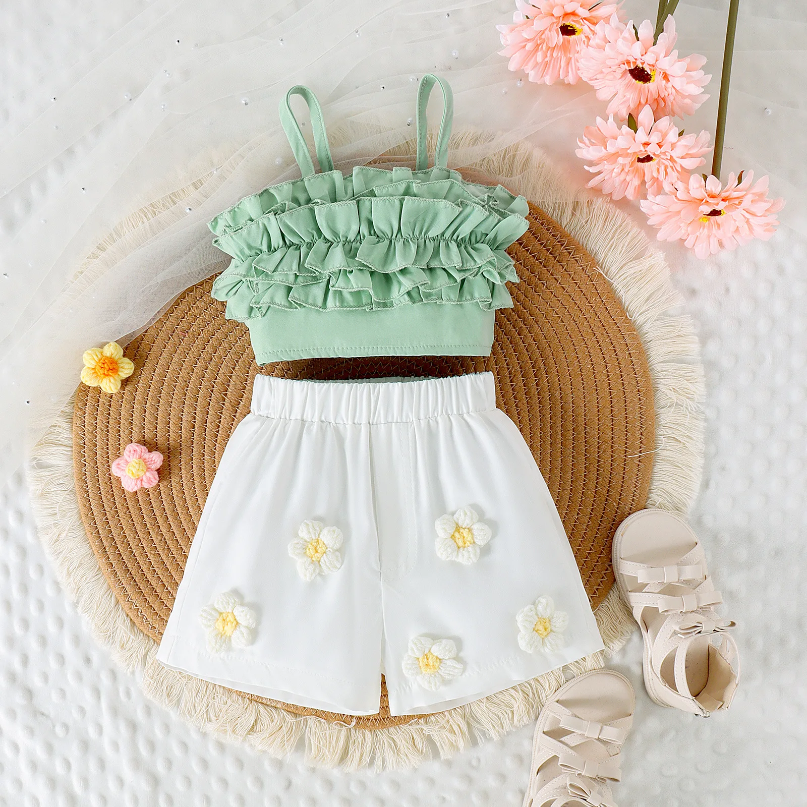 トップス JILTU baby frill foodie Boysenberry Bamboo Waffle Zipper Ruffle One-Piece Footie