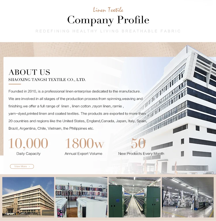 Linen Fabric Lurex Twill Soft Breathable Eco-friendly Skin-friendly Women and Men Clothes Dress Fabric for Clothing factory