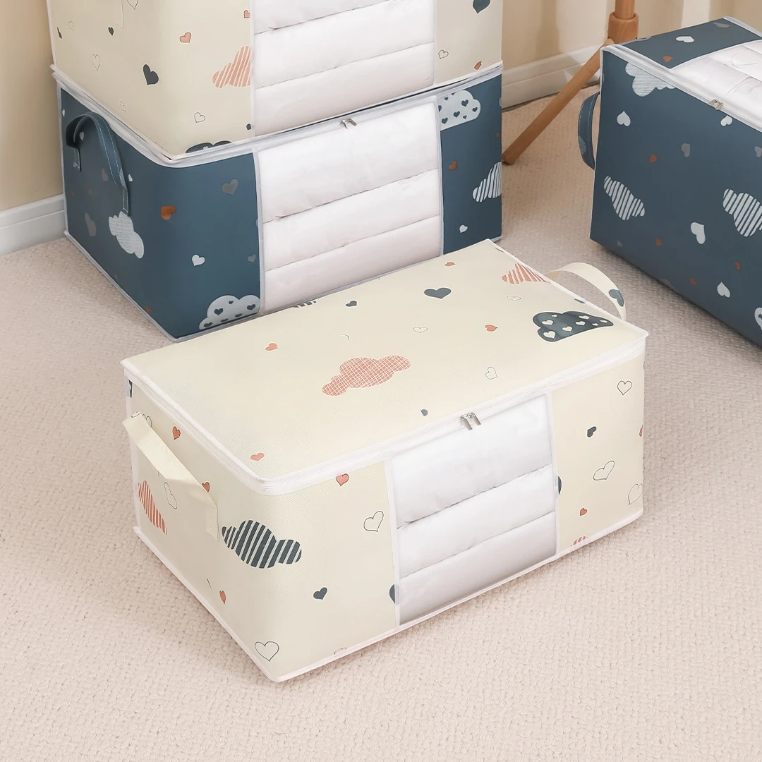 Household Large Capacity Clothes Quilt Storage Bag Non-woven Fabric ...