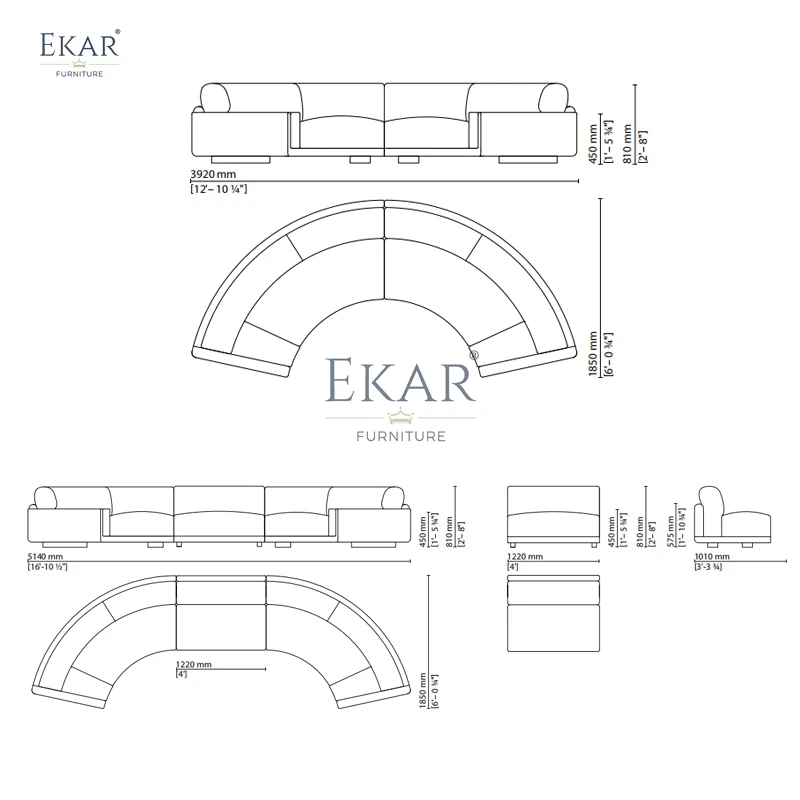 product modern sleek semi circular sectional sofa set velvet fabric with wood for dining hotel contemporary living room appearance-67