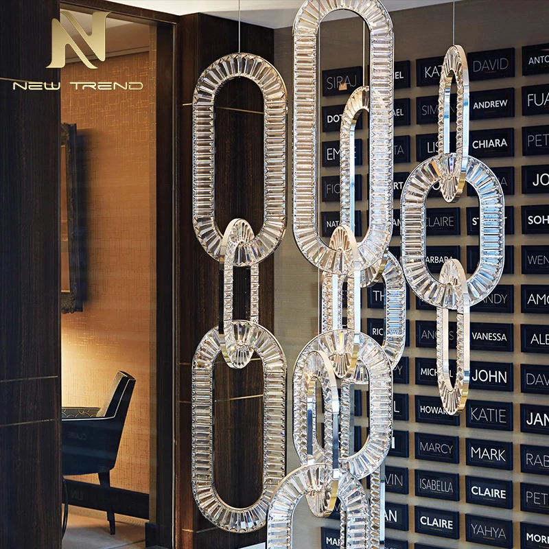 CPL-379 Professionale Su Misura Lampada Decorazione Interna Albergo Villa Scala Led Cristallo Lampadario Pendente