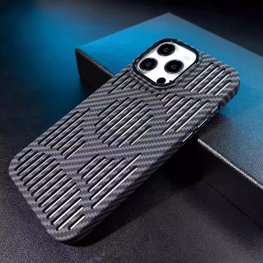 For iPhone 15 Pro Max Case Magnetic Carbon Fiber Heat Dissipation For iPhones 14 Pro Max Ultra Thin iPone 14 Plus 12 13 Magnetic