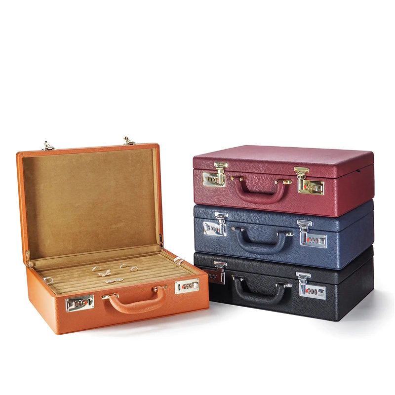 Travel Take Away Case Pu Leather Luxury Jewellery Salesman Sample 