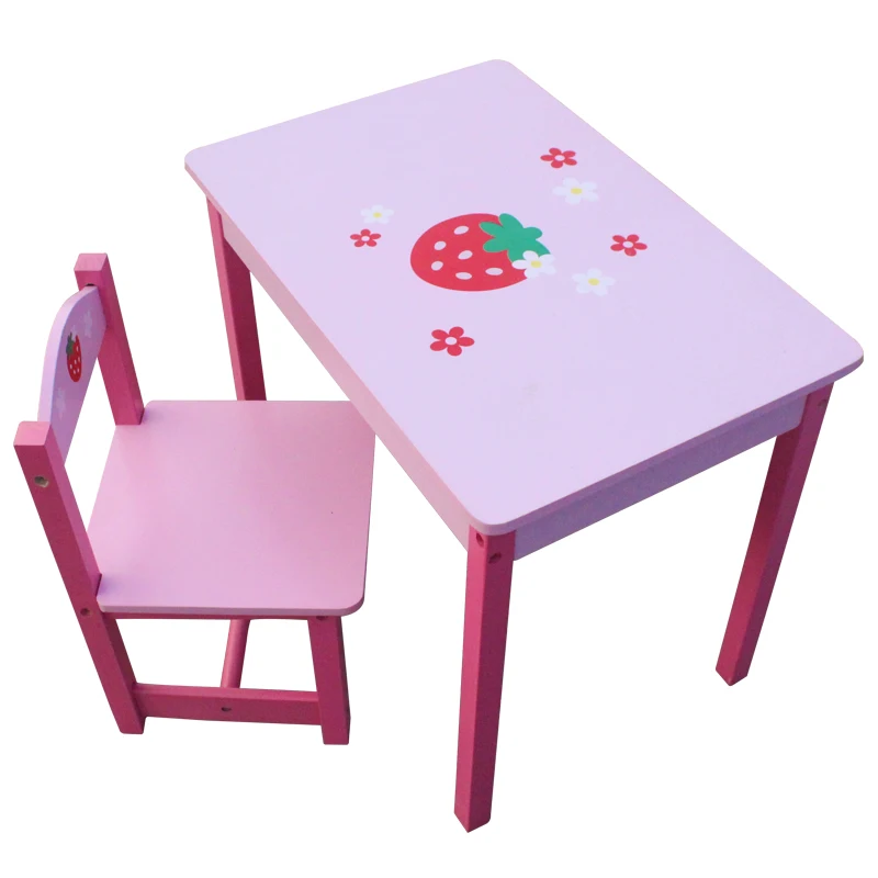 High Quality cartoon Fashionable Wooden School Kids Children Table Chair for baby