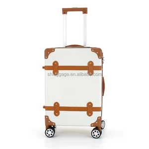 Vintage Luxury Large Luggage Set for Women ABS+PC Hand-Carry on Trolley Bag Spinner Caster Zipper Opening TSA Lock Modern Style