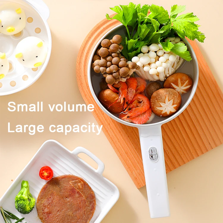 Ceramic Glaze Coating Boiling Pan Multi Function Mini Cooker Electric Skillet Rice Cooker Electric Steamer Pot