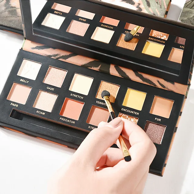 Дешевые 12 видов цветов мульти-серия метка частного назначения Пользовательские палитры теней для век животных макияж веганских материалов