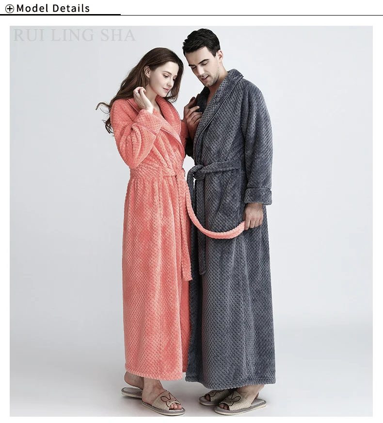 Men Epvca Long Warm Dobbstainless Steelplush Bathrobe Winter Thick Flannel Thermal Bathrobe Microfiber Luxury Bathrobe Women supplier