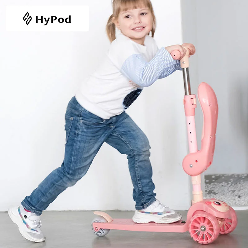 Patinete Plegable Con Ruedas LED Para Niños De 3 A 10 Años – Manillar Ajustable En 3 Alturas, Cubierta Antideslizante Y Freno Trasero, Ligero Y Portátil Para Paseos En Familia
