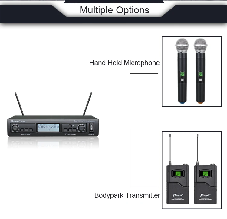 Professional Uhf Professional Wireless Microphone System With Ce ...