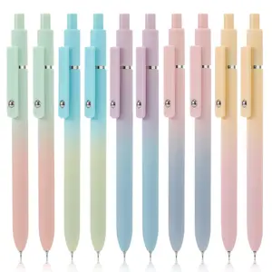 New Arrival Office Stationery Gel Pen Set Gradient Color Business Gift Durable Plastic Clip Barrel Reliable Ink 0.5mm Writing