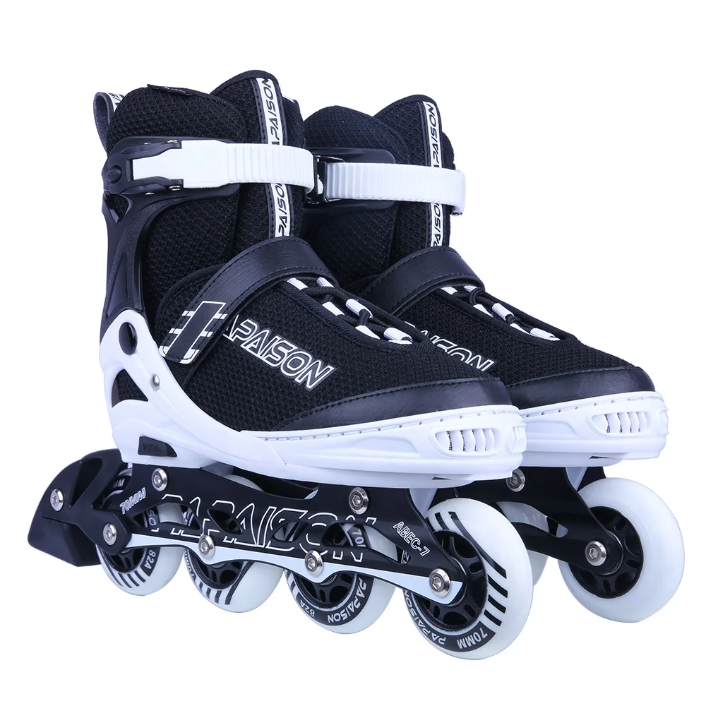 Adjustable Plus Size Purple Roller Skates Shoes with Lights - OEM