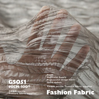 Fashion Fabric Chiffon Wash Color Imitation Silk Natural Pleated Fabric For Shirt Skirt Clothing Costumes