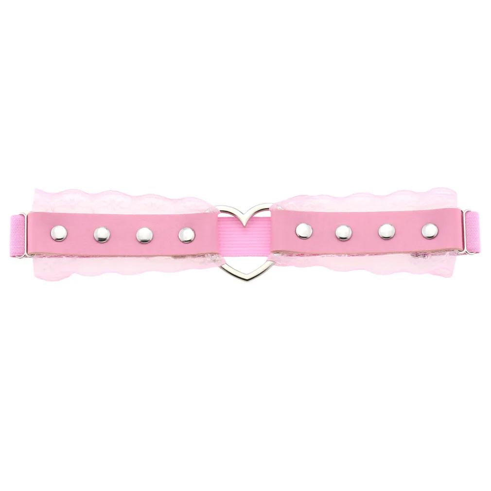 New Fashion Girls Harajuku Punk Leather Lace Leg Ring Adjustable Thigh Leather Harness Women Sexy Heart Shape Leg Garter