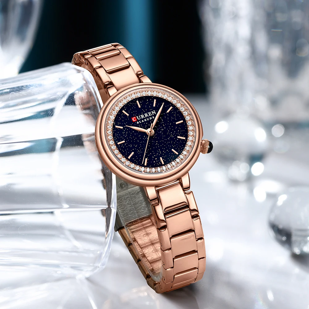 9089 High Quality Ladies Quartz Watch Casual Fashion Watch Diamond Set Steel Band Waterproof Watch Girl Gift Reloj De Mujer