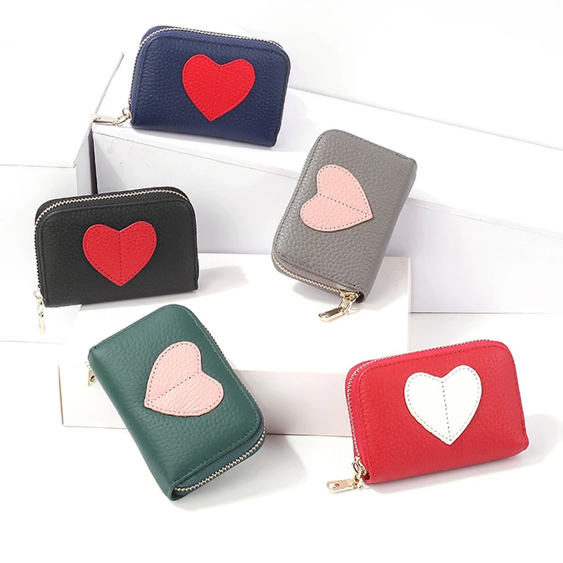 Модный женский кошелек с RFID-блокировкой на молнии маленький короткий из натуральной кожи