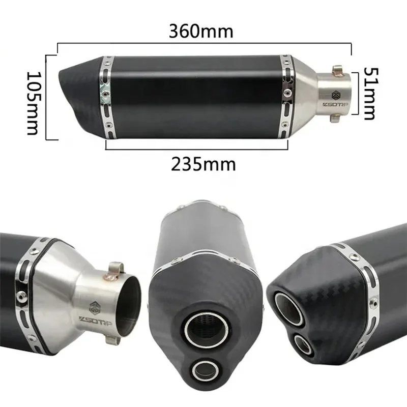 Latest Universal 51mm Dirt Bike Exhaust Muffler Good Quality Aluminum Alloy Motorcycle Muffler for Motocross ATVs Noise New