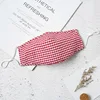 Red checkered pattern cotton face mask