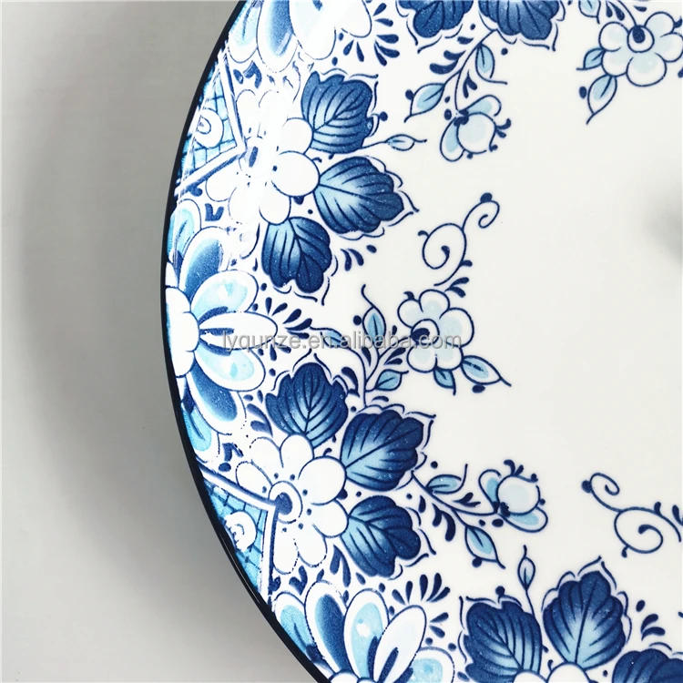 Tulip Ceramic Dinnerware Sets Porcelain Plates and Dishes Green Salad Bowl Casserole Baking Plates for Home