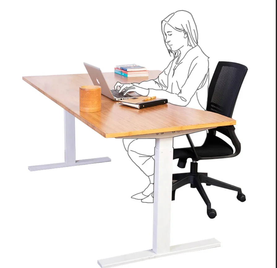 Electric 3 Stage Computer Standing Work Station Standup Desk Ergonomic Stand up Table Frame