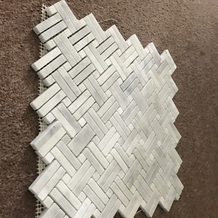 Carrara White Basketweave Mosaic Tile For Wall Floor Kitchen Backsplash