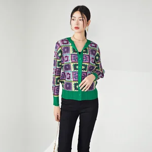 Miyake Women's Vintage Summer Cardigan Casual Loose Fit Woven Stretch Fabric Solid Color With Floral Print Pleats