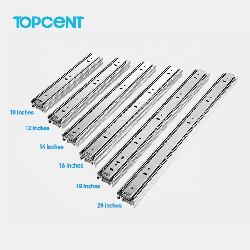 TOPCENT Telescopic Drawer Rails Telescopic Channel Ball Bearing Slide Furniture Sliders Drawer Slide Rail Drawer Slide