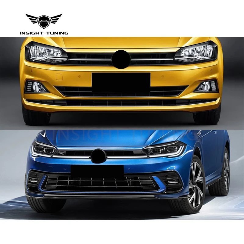 Hot Selling Front Bumper Diffuser Head Light Led Lamp Bodykit for VW Polo Convert to R Line 2022 Body Kit