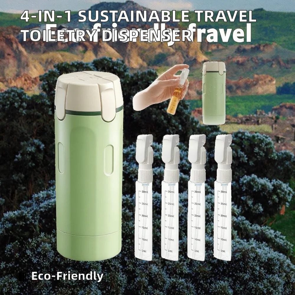 4-in-1 Portable Travel Dispenser Bottle