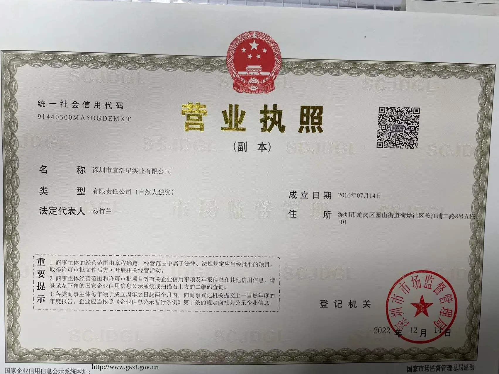 Company Overview Shenzhen Yihaoxing Industrial Co., Ltd.