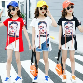 Teen suit girls clothing set children clothes kids new designed outfit summer casual clothes for kids