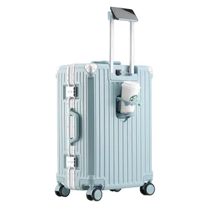 Multifunctional Luggage With Aluminum Frame 20inch Boarding Trolley Box With Spinner Wheels Outdoor Travel Suitcase