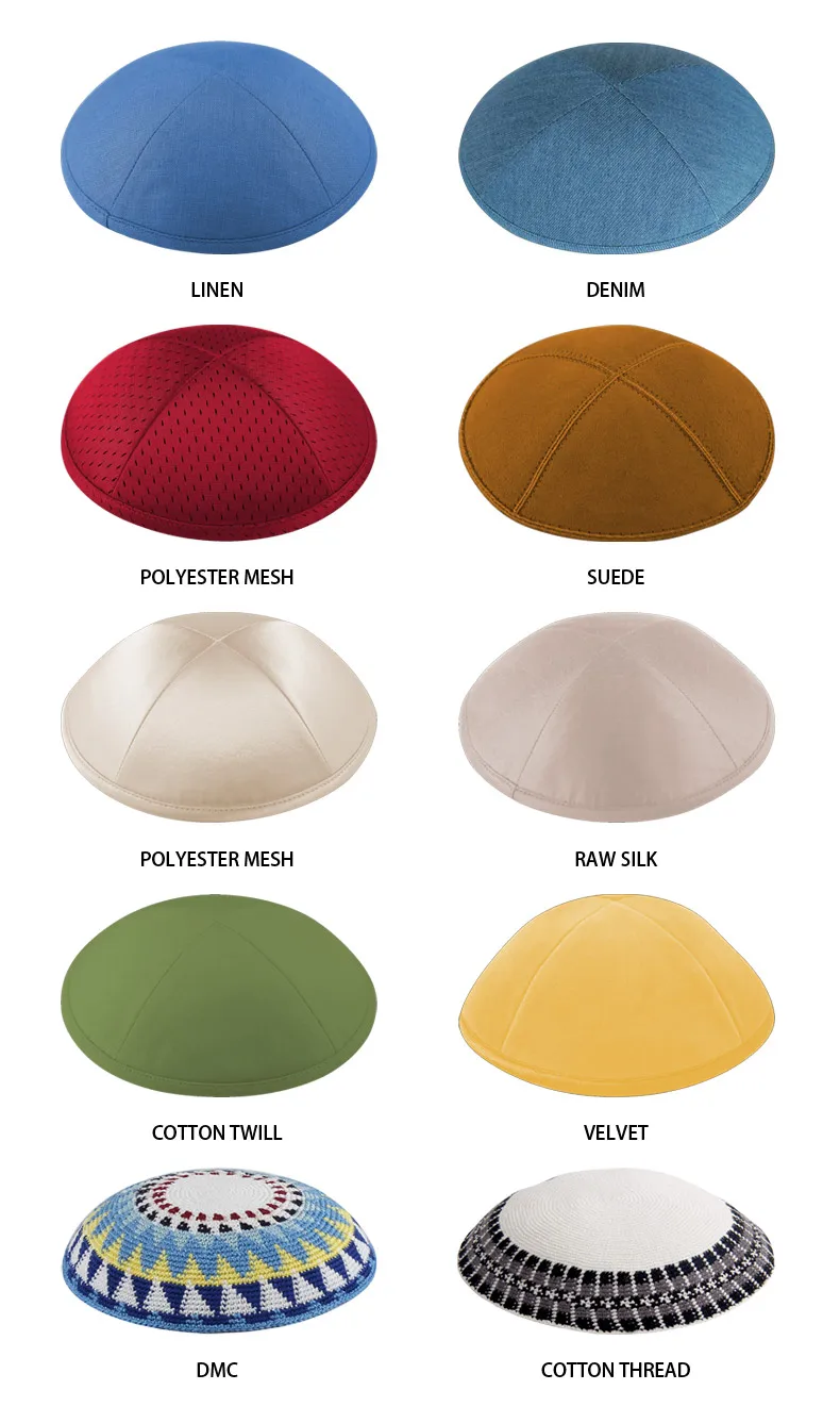 Wholesale Yarmulke Jewish Kippah Kippot Jewish Kippah Silk Embroidery