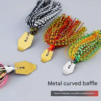 CHEERY 7g 9g 11g 13g 18g 21g Chatterbait Blade Fishing Lure Metal PVC 6 Colors Chatterbait Skirt Non-hanging Swimbait River – Soft Lure – view 3