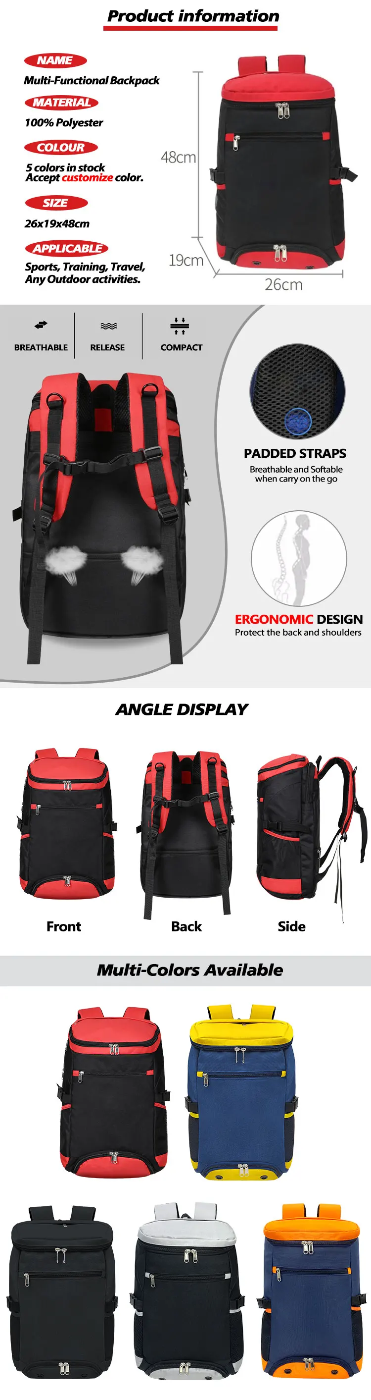 Custom Sports Backpack Multi-function Badminton Racket Backpack ...
