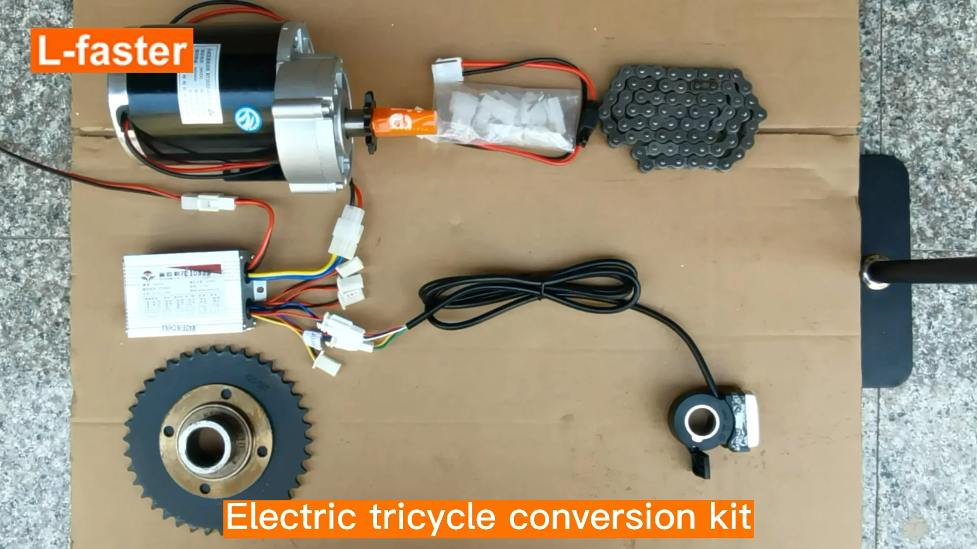 DIY 36V 48V 450W Electric Four Wheel Cart Kit Konversi Roda Sepeda Roda  Tiga Sepeda Motor