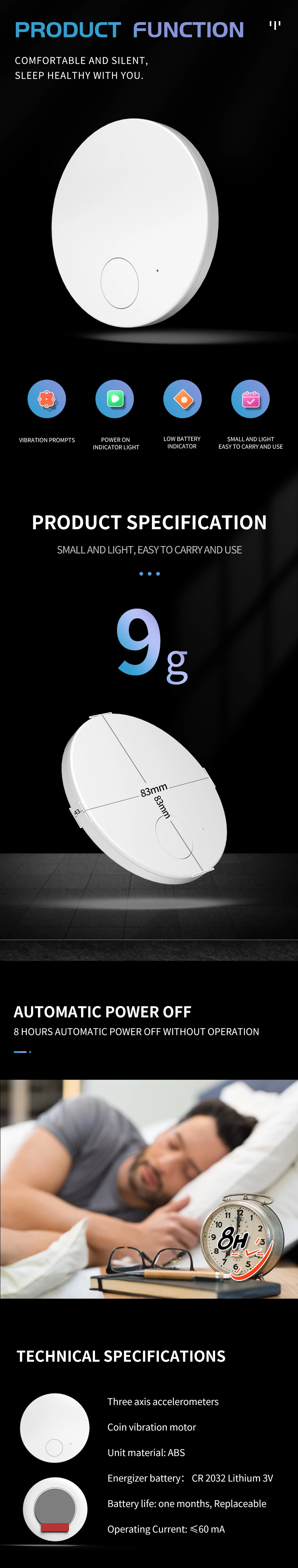 Contec Slp10 Snoring Train Snore Stopper Anti Snoring Device Sleep Apnea Monitor Buy Anti