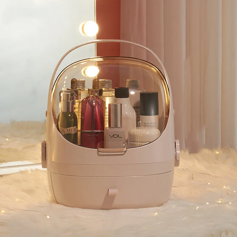 Modern Design Exquisite Beauty Storage Box Organizer Open-Closure Type Desktop Makeup Case with Fashion Style