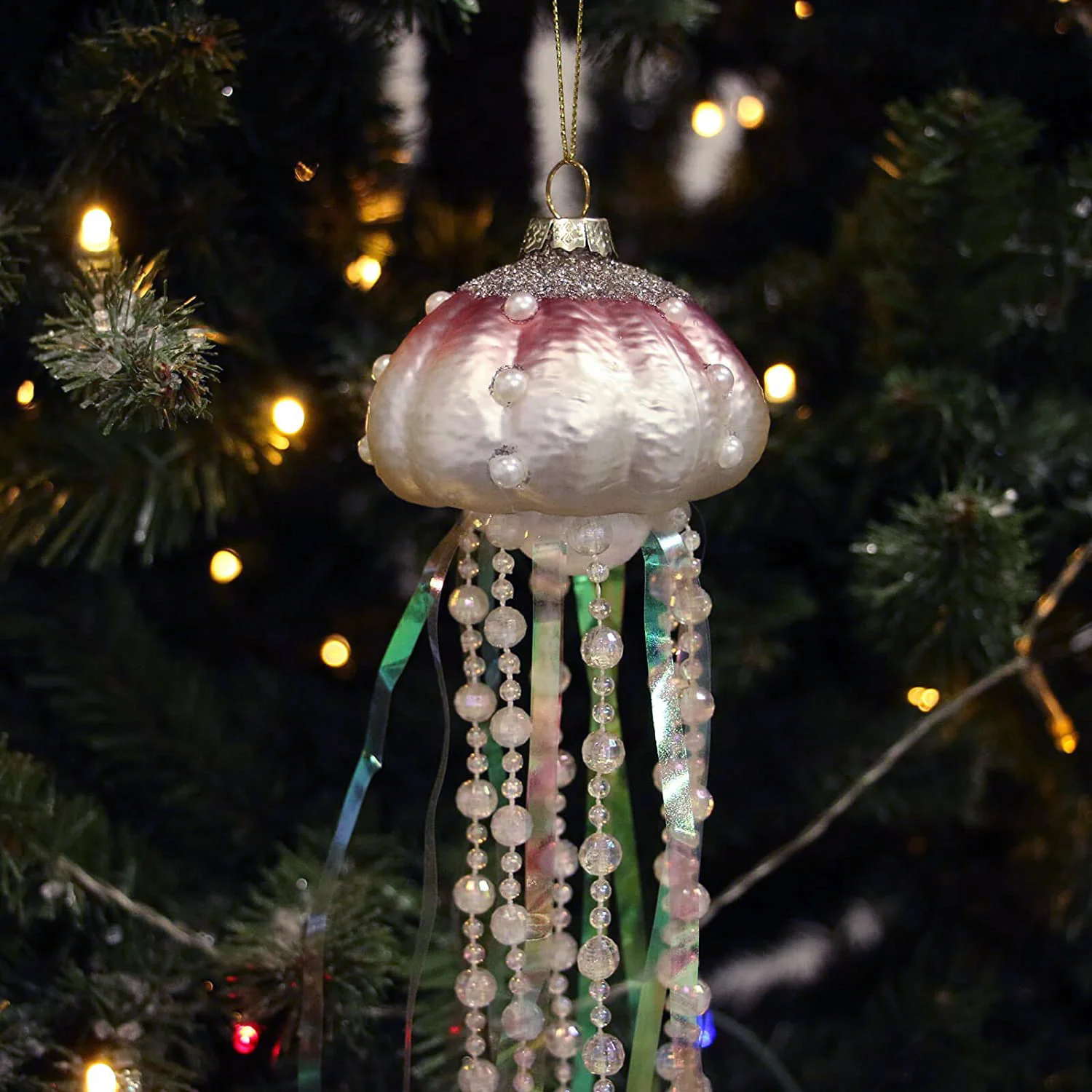 Tortue marine en verre soufflé décoration sapin de Noël