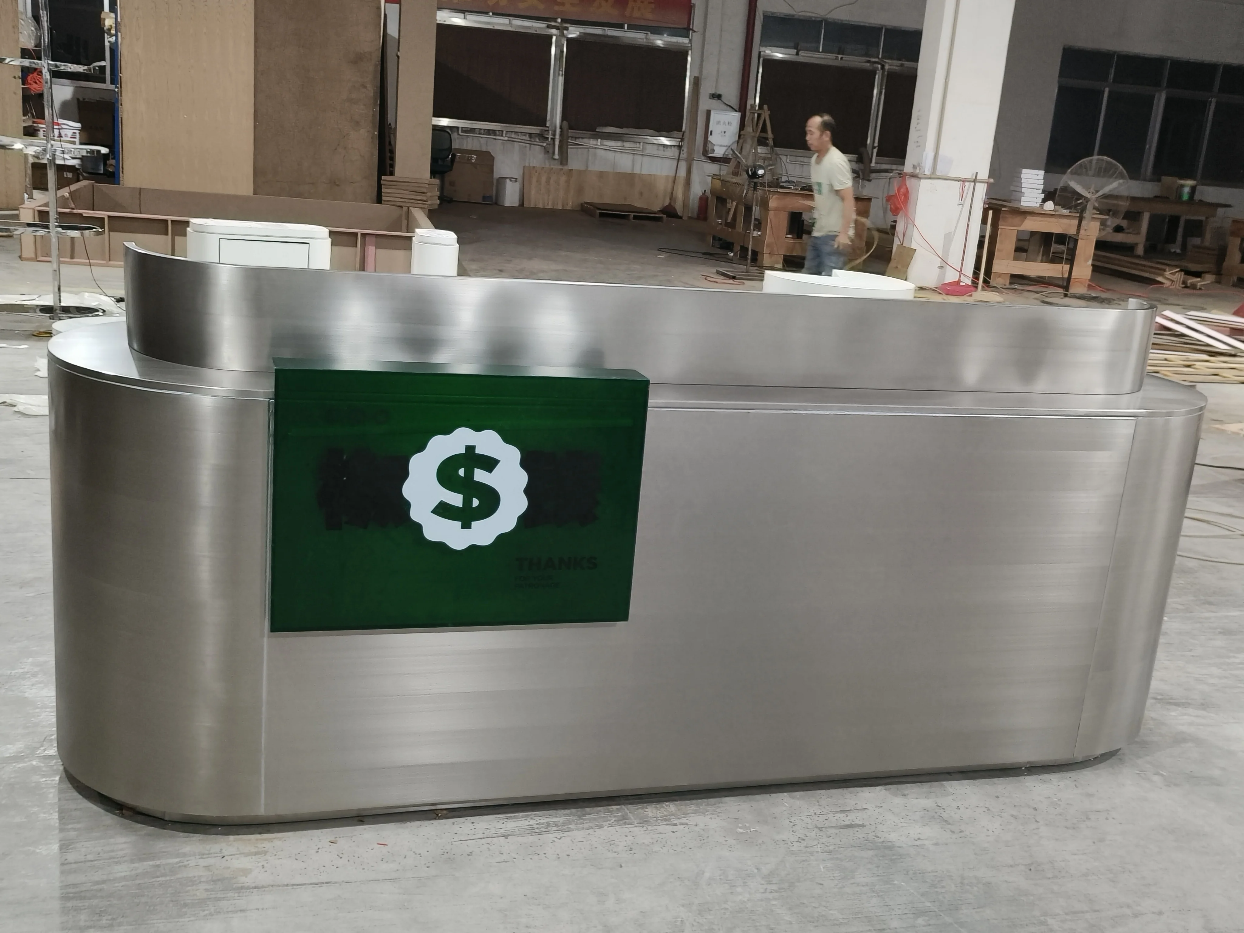 Foshan Factory Modern Stylish Design Stainless Steel Reception Table
