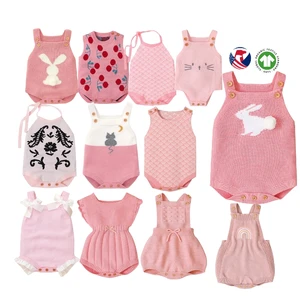Toddler Kids Newborns Fashion Color Unisex Sleeveless Bodysuits Jumpsuits Knitted Cotton Baby Clothes Romper